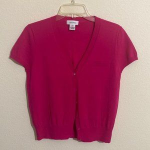 CALVIN KLEIN Women's Light Weight Short Sleeve Cardigan Size M